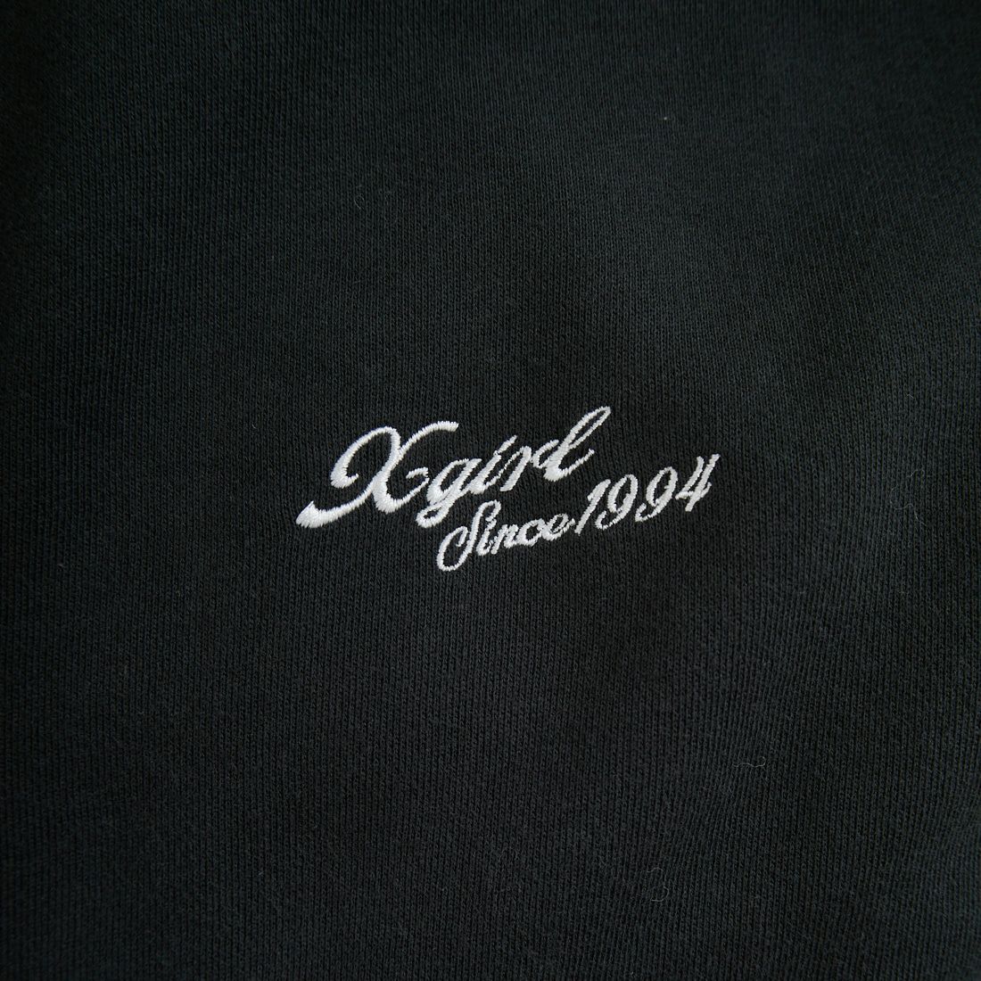 X-girl [エックスガール] フェイスボックスパッチ ジップアップスウェットフーディ [105253012005] CHARCOAL