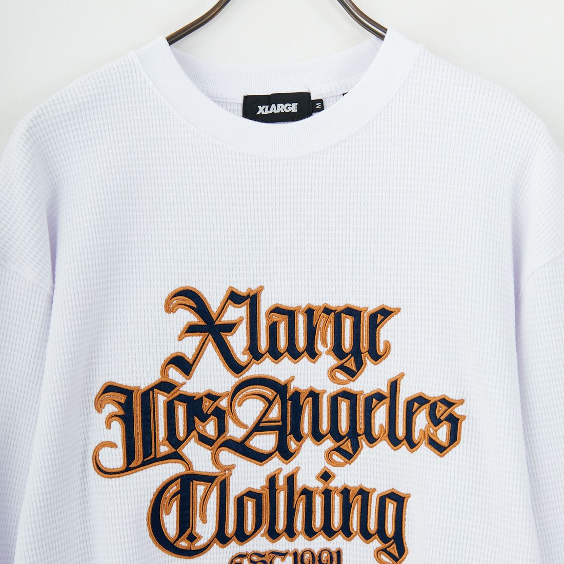 XLARGE [エクストララージ] オールドイングリッシュ サーマルロングスリーブTシャツ [101253013002] WHITE