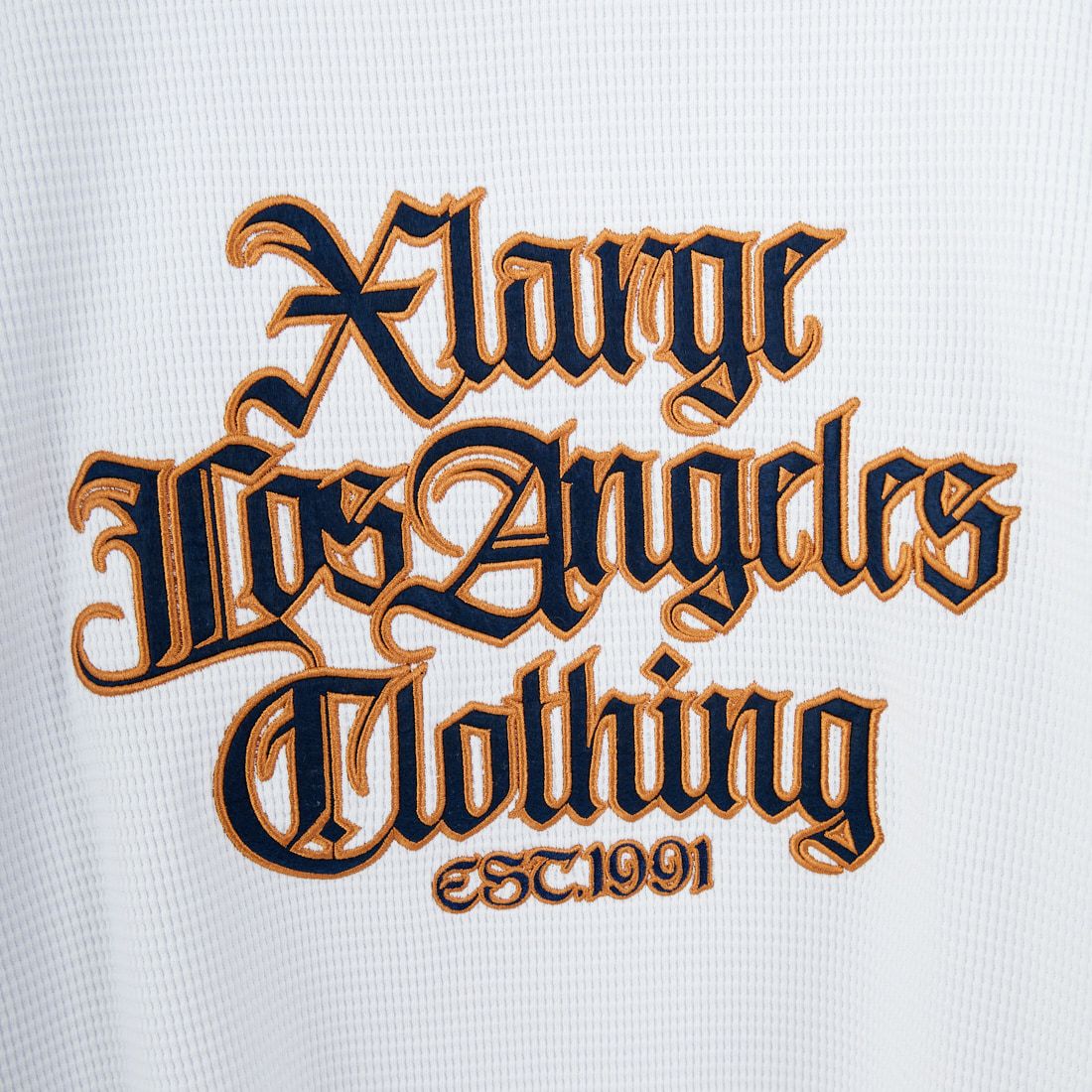 XLARGE [エクストララージ] オールドイングリッシュ サーマルロングスリーブTシャツ [101253013002] WHITE