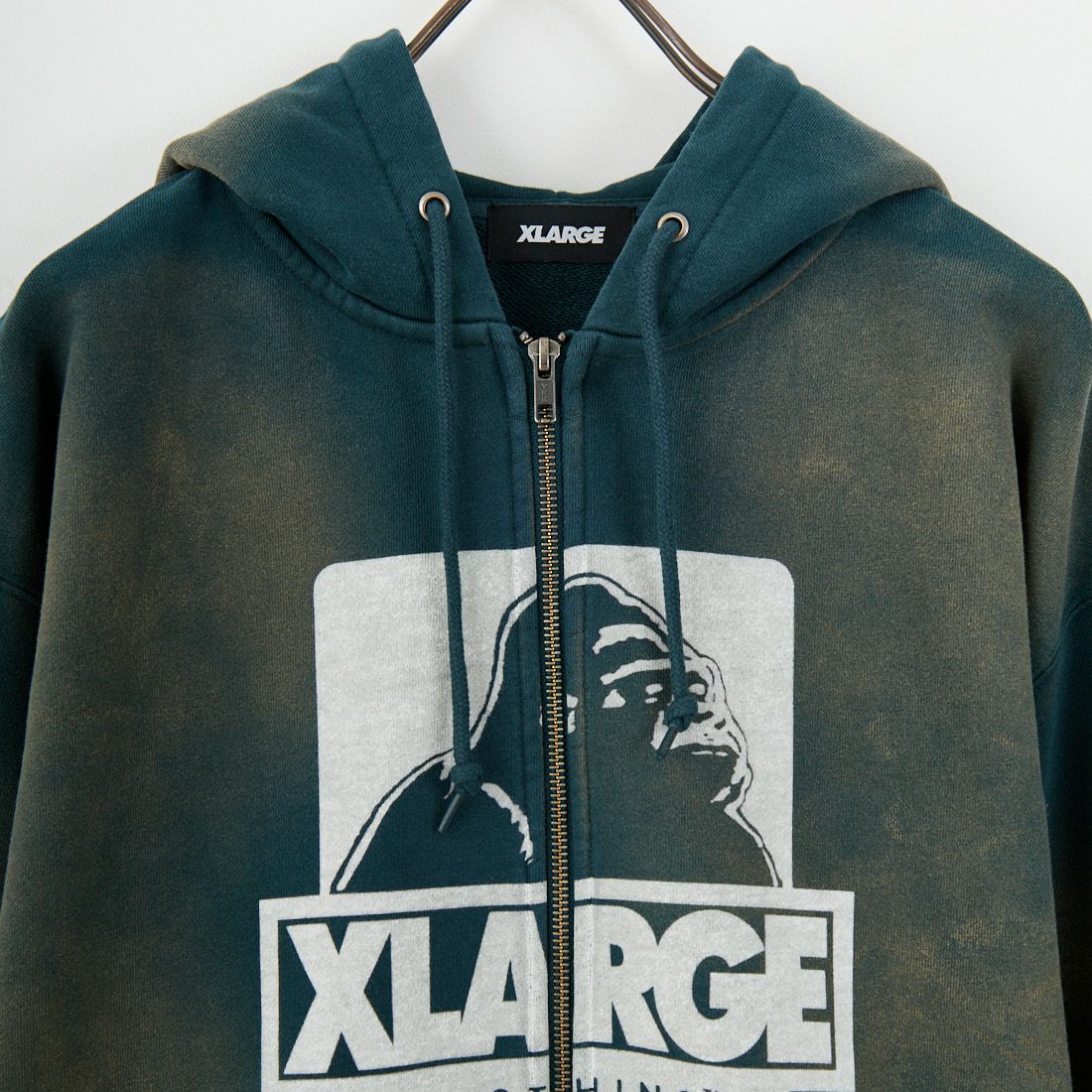 XLARGE [エクストララージ] ディスチャージプリンテッドOG ジップフーデッドスウェット [101253012005] GREEN