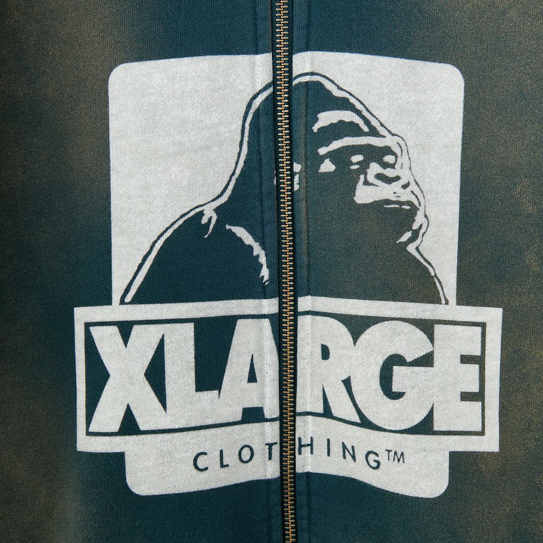 XLARGE [エクストララージ] ディスチャージプリンテッドOG ジップフーデッドスウェット [101253012005] GREEN