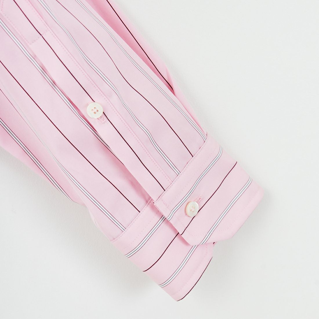 TICCA [ティッカ] ノーカラービブヨークシャツ [TBEA-102] PNK STRIPE