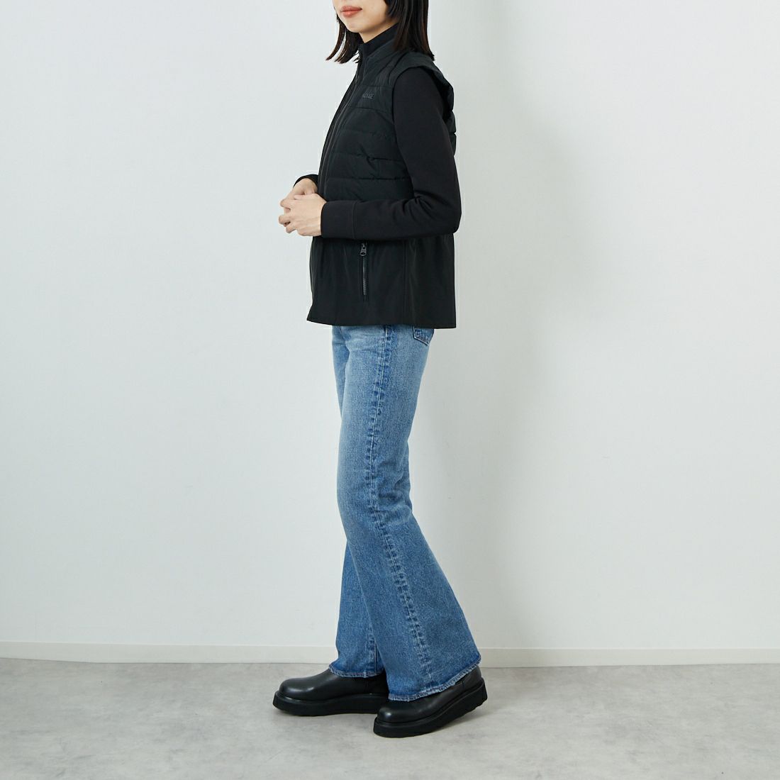 MACKAGE [マッカージュ] PRISCILLA 3WAYジャケット [11752214] BLACK &&モデル身長：162cm 着用サイズ：XS&&