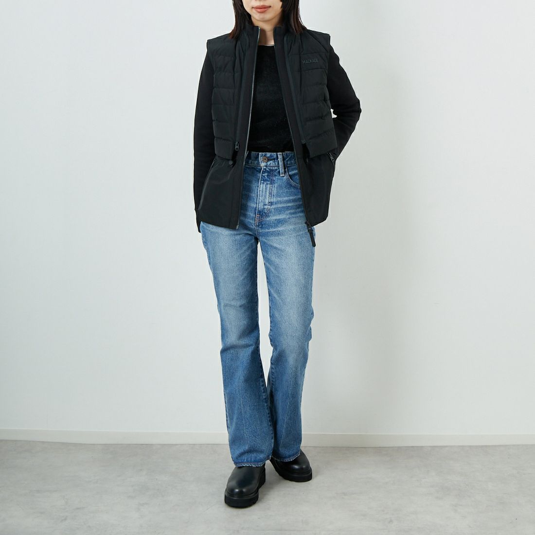 MACKAGE [マッカージュ] PRISCILLA 3WAYジャケット [11752214] BLACK &&モデル身長：162cm 着用サイズ：XS&&