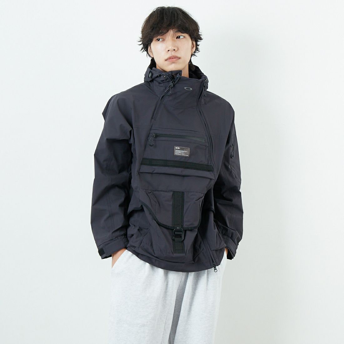 Oakley アノラックパーカー グレー/ブラック OAKLEY アノラックパーカー ウィンドブレーカー ジャケット アウター