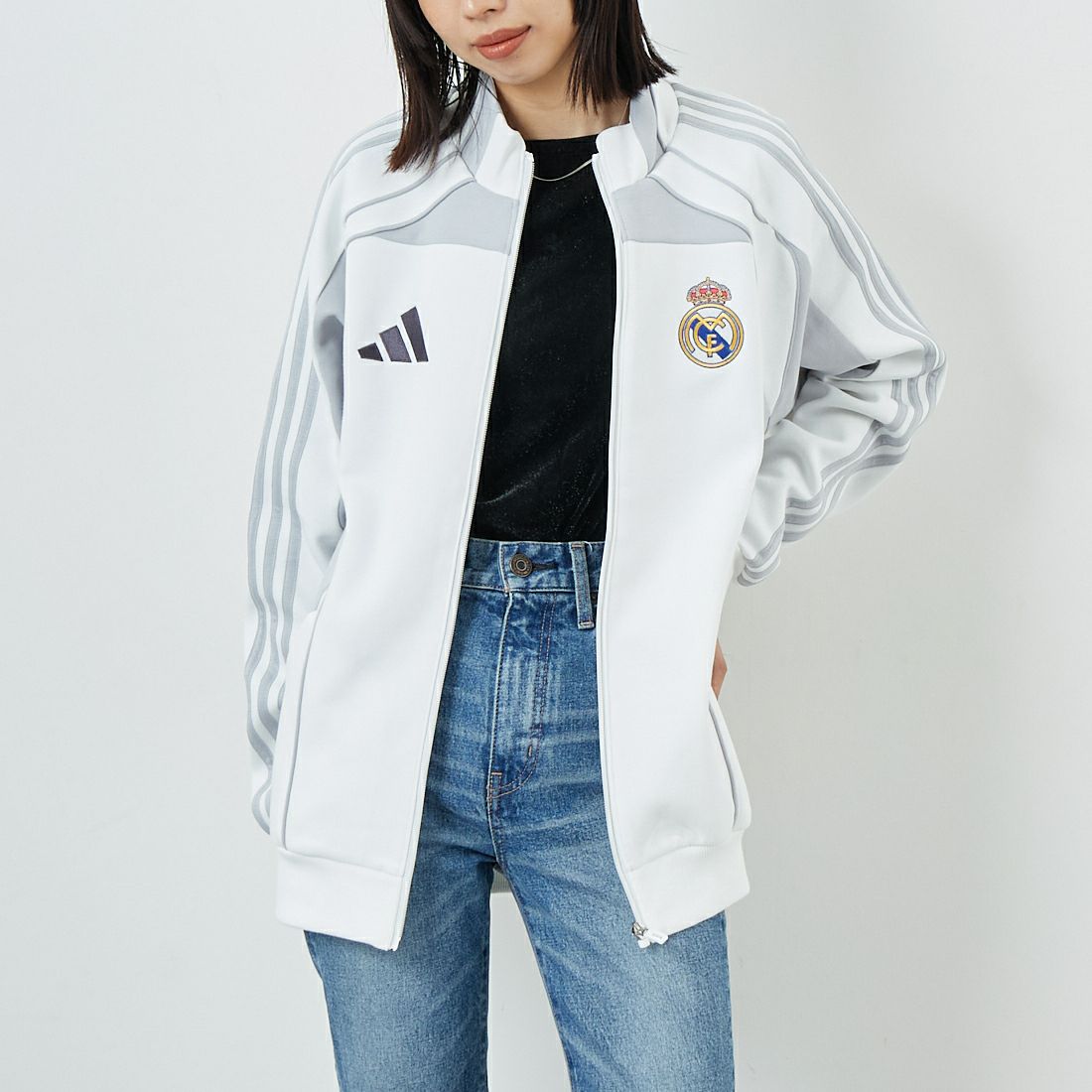 adidas Originals [アディダス オリジナルス] レアル･マドリード URBAN PURISTトラックトップ [KKW88] JN3069 &&モデル身長：162cm 着用サイズ：M&&