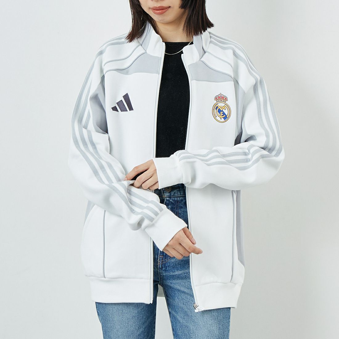 adidas Originals [アディダス オリジナルス] レアル･マドリード URBAN PURISTトラックトップ [KKW88] JN3069 &&モデル身長：162cm 着用サイズ：M&&