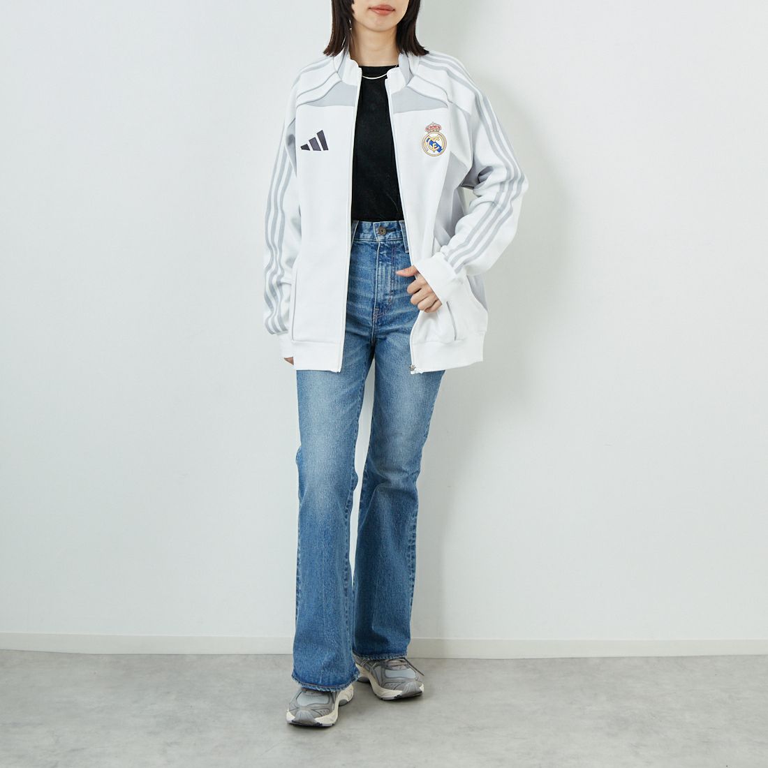 adidas Originals [アディダス オリジナルス] レアル･マドリード URBAN PURISTトラックトップ [KKW88] JN3069 &&モデル身長：162cm 着用サイズ：M&&