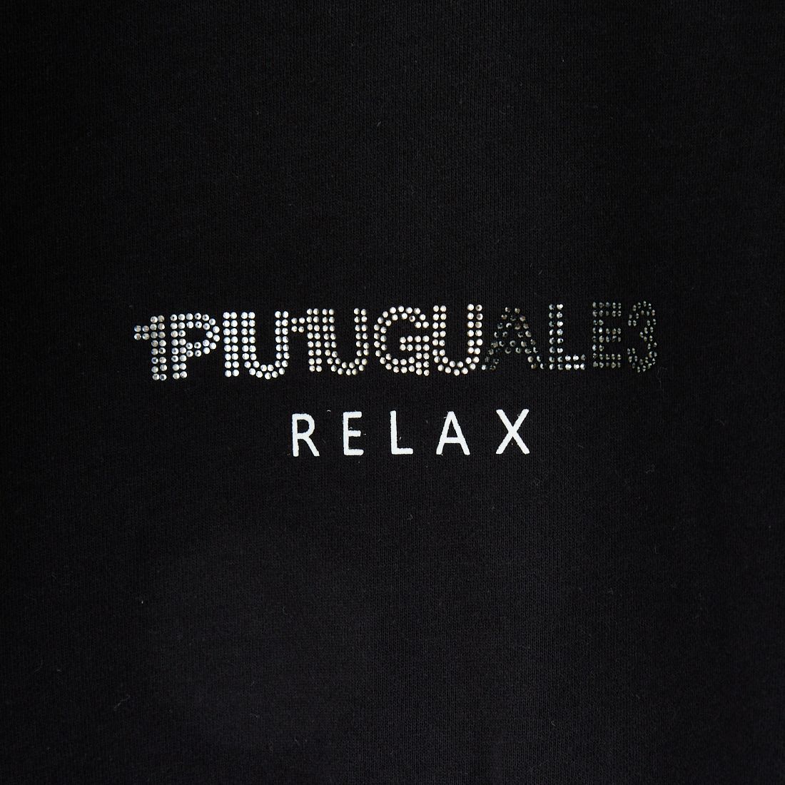 1PIU1UGUALE3 RELAX [ウノ ピゥ ウノ ウグァーレ トレ] グラデーションラインストーン スウェットパーカー [USO-25155] SN90 BLACK