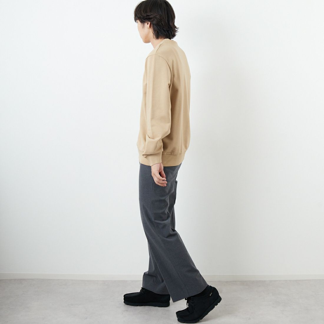 LACOSTE [ラコステ] エッセンシャルクルーネックスウェット [SH9801] 02S VIENNE &&モデル身長：179cm 着用サイズ：5&&