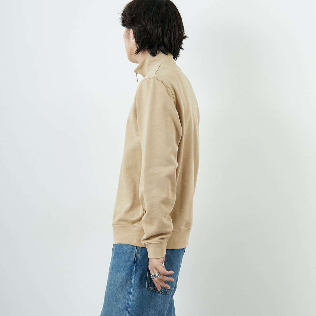 LACOSTE [ラコステ] ハイネックハーフジップスウェット [SH9774] 02S VIENNE &&モデル身長：179cm 着用サイズ：5&&