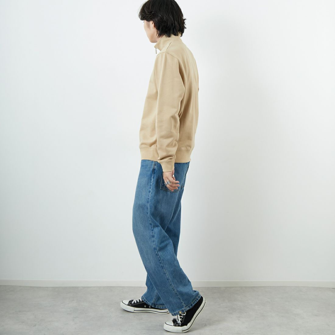 LACOSTE [ラコステ] ハイネックハーフジップスウェット [SH9774] 02S VIENNE &&モデル身長：179cm 着用サイズ：5&&