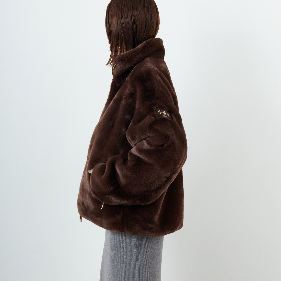 TATRAS [タトラス] BARBRA エコファーブルゾン [LJXA0038033588] BROWN &&モデル身長：159cm 着用サイズ：1&&