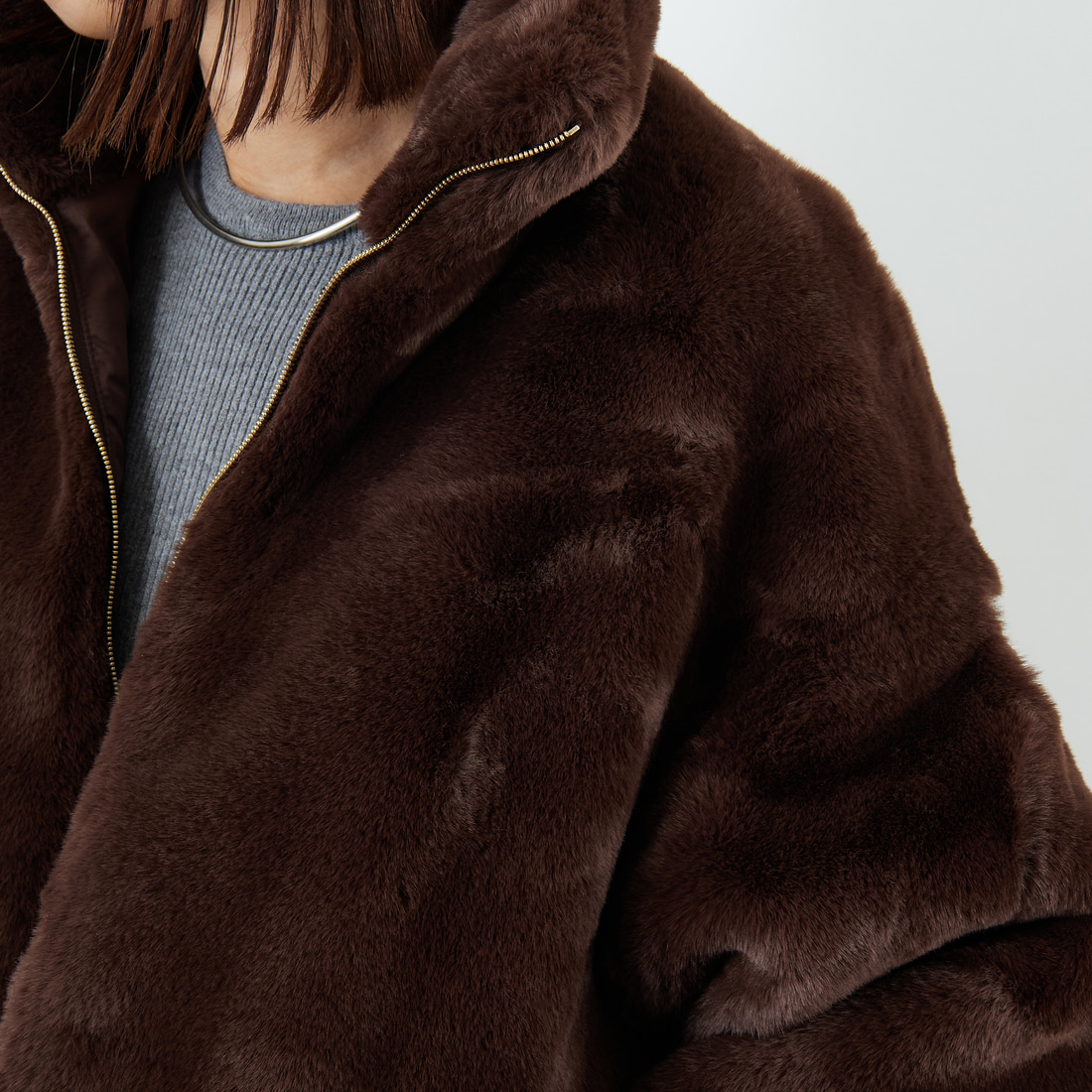 TATRAS [タトラス] BARBRA エコファーブルゾン [LJXA0038033588] BROWN &&モデル身長：159cm 着用サイズ：1&&