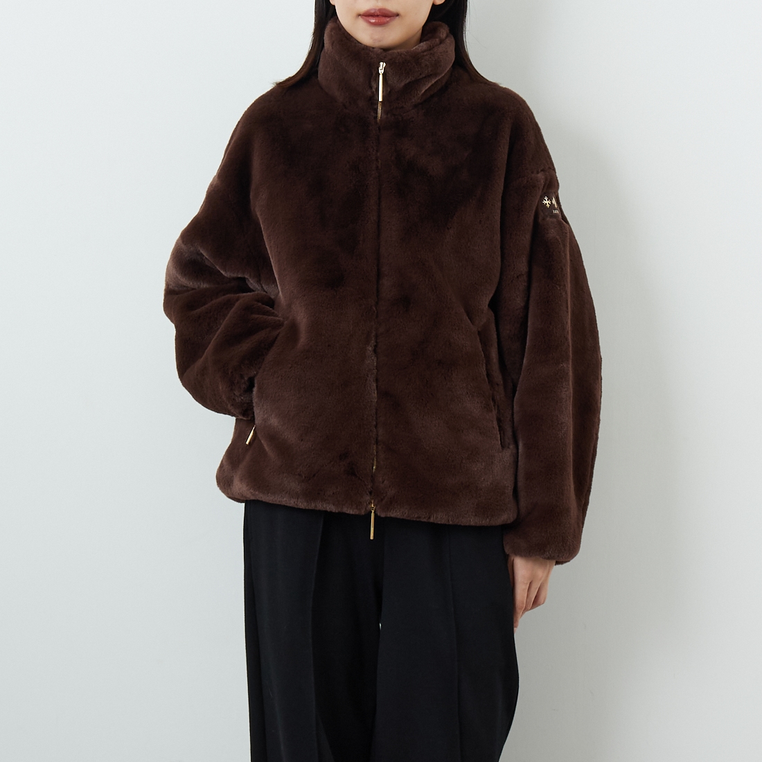 TATRAS [タトラス] BARBRA エコファーブルゾン [LJXA0038033588] BROWN &&モデル身長：162cm 着用サイズ：1&&