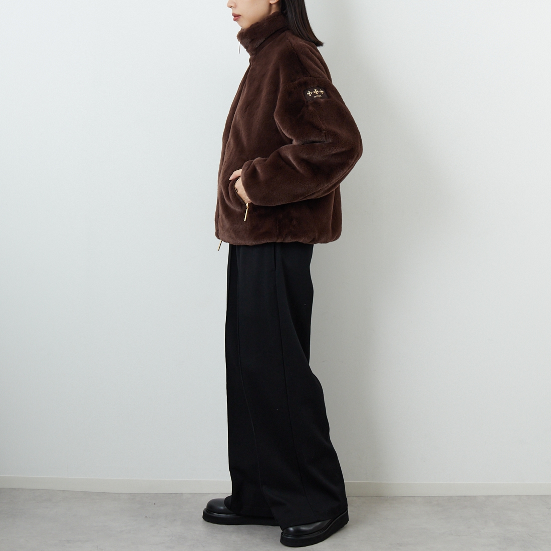 TATRAS [タトラス] BARBRA エコファーブルゾン [LJXA0038033588] BROWN &&モデル身長：162cm 着用サイズ：1&&