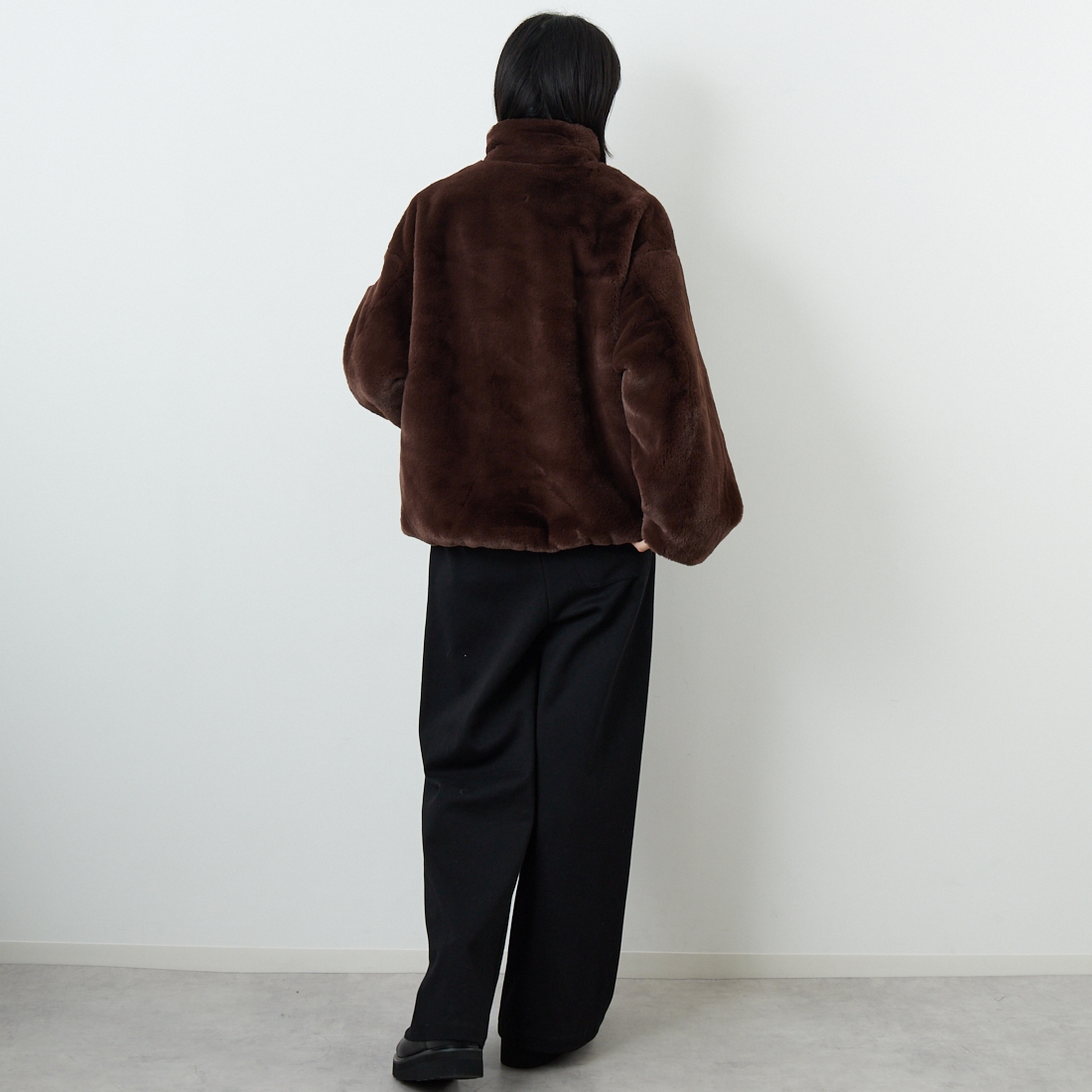 TATRAS [タトラス] BARBRA エコファーブルゾン [LJXA0038033588] BROWN &&モデル身長：162cm 着用サイズ：1&&