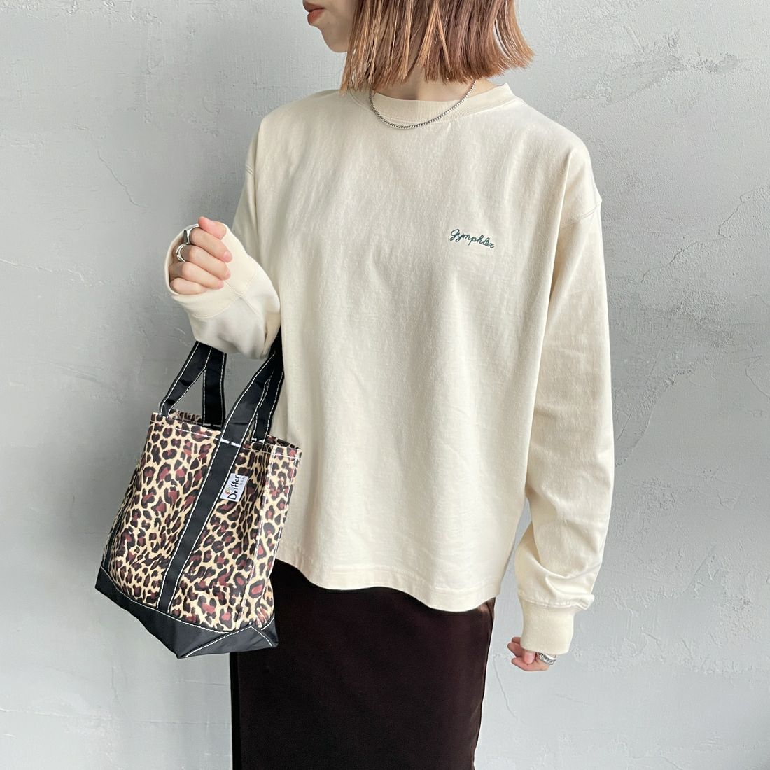 Gymphlex [ジムフレックス] クルーネックプルオーバー [GY-C0486HKT] ECRU &&モデル身長：158cm 着用サイズ：14&&