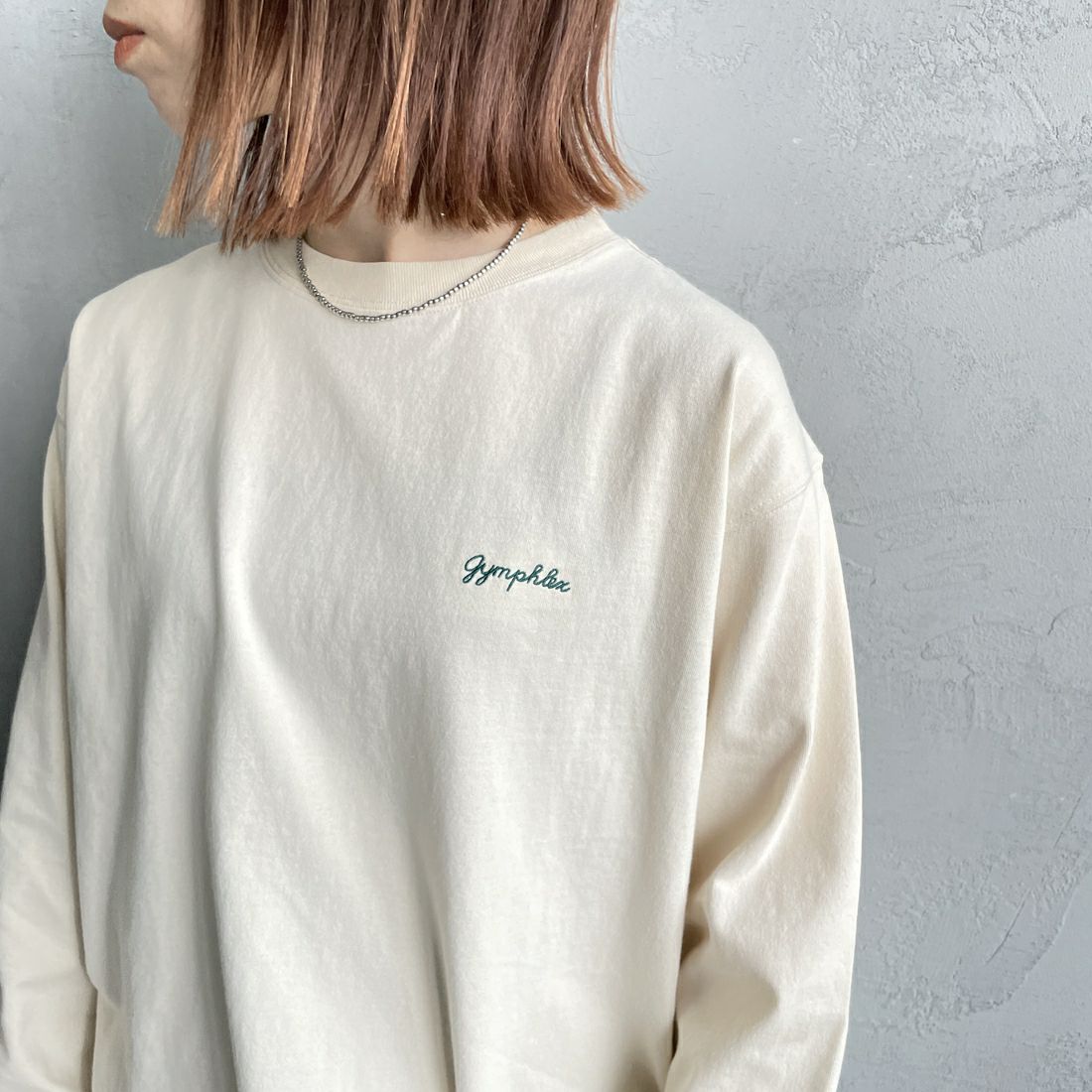 Gymphlex [ジムフレックス] クルーネックプルオーバー [GY-C0486HKT] ECRU &&モデル身長：158cm 着用サイズ：14&&