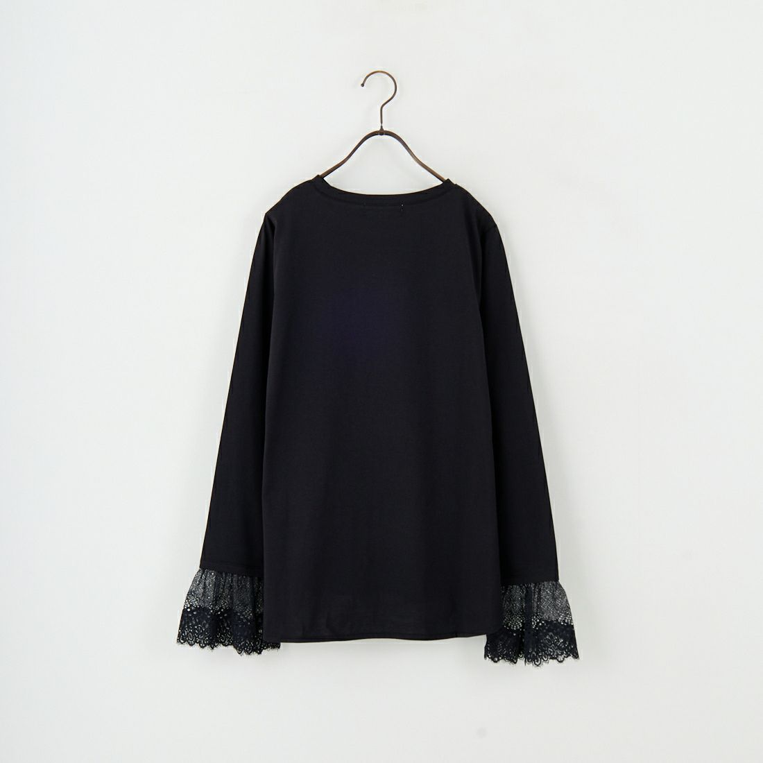 Maison de L'allure [メゾン ドゥ ラリュール] レースドッキング ロングスリーブTシャツ [M25132009] 09 BLACK