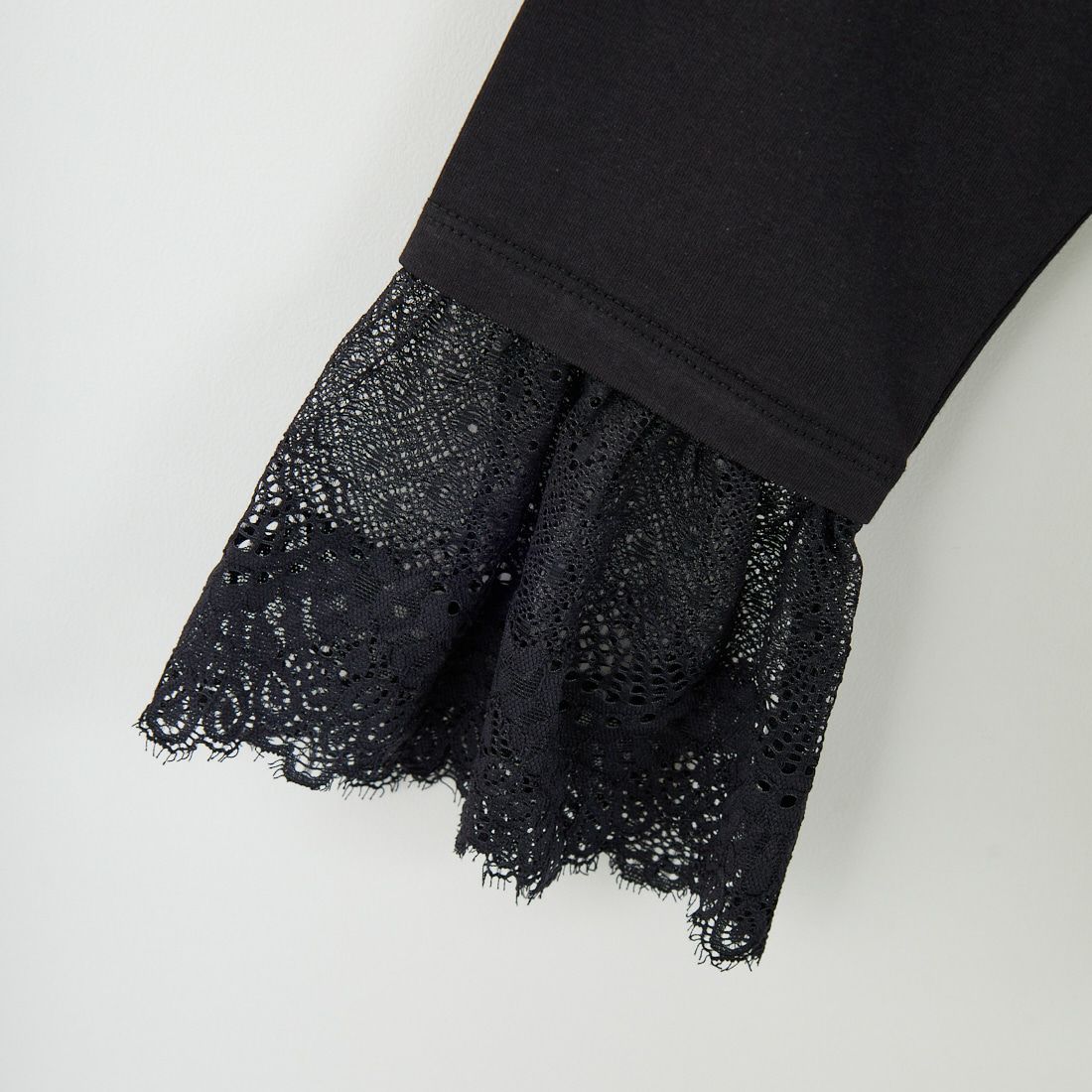 Maison de L'allure [メゾン ドゥ ラリュール] レースドッキング ロングスリーブTシャツ [M25132009] 09 BLACK