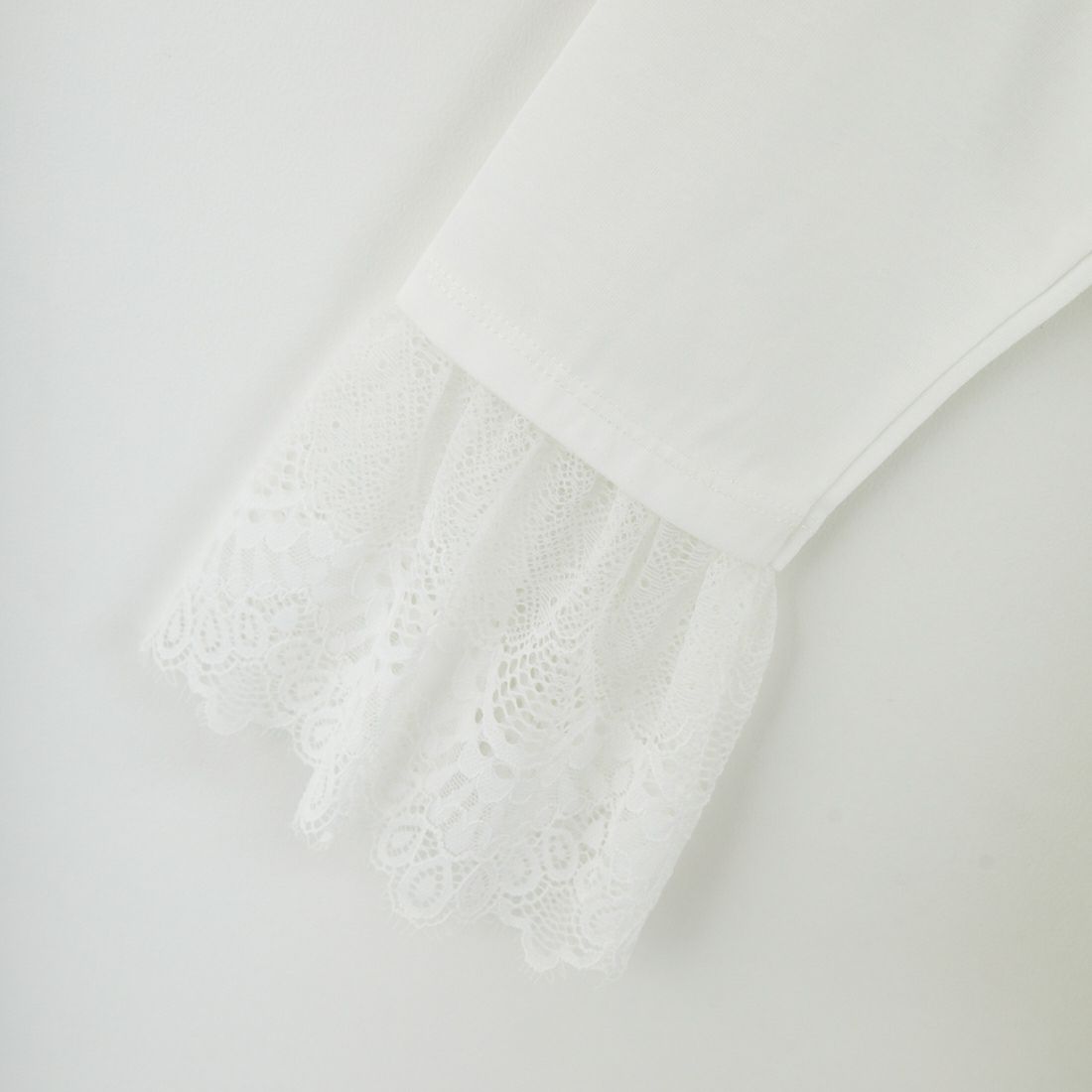 Maison de L'allure [メゾン ドゥ ラリュール] レースドッキング ロングスリーブTシャツ [M25132009] 02 OFF