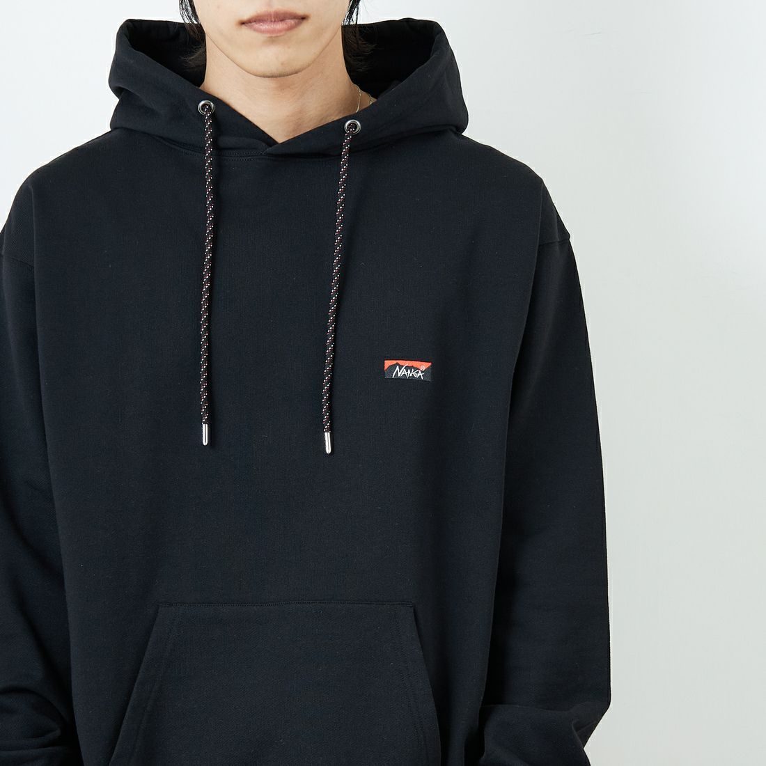 JEANSFACTORY × NANGA [ジーンズファクトリー × ナンガ] 別注 フードロゴ刺繍 スウェットパーカー [NW2504-JF] BLACK