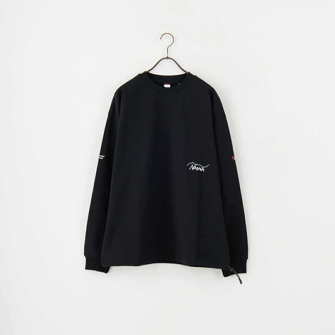 JEANSFACTORY × NANGA [ジーンズファクトリー × ナンガ] 別注 ワンポイント刺繍ロゴ ドローコードスウェット [NW2507-JF] BLACK