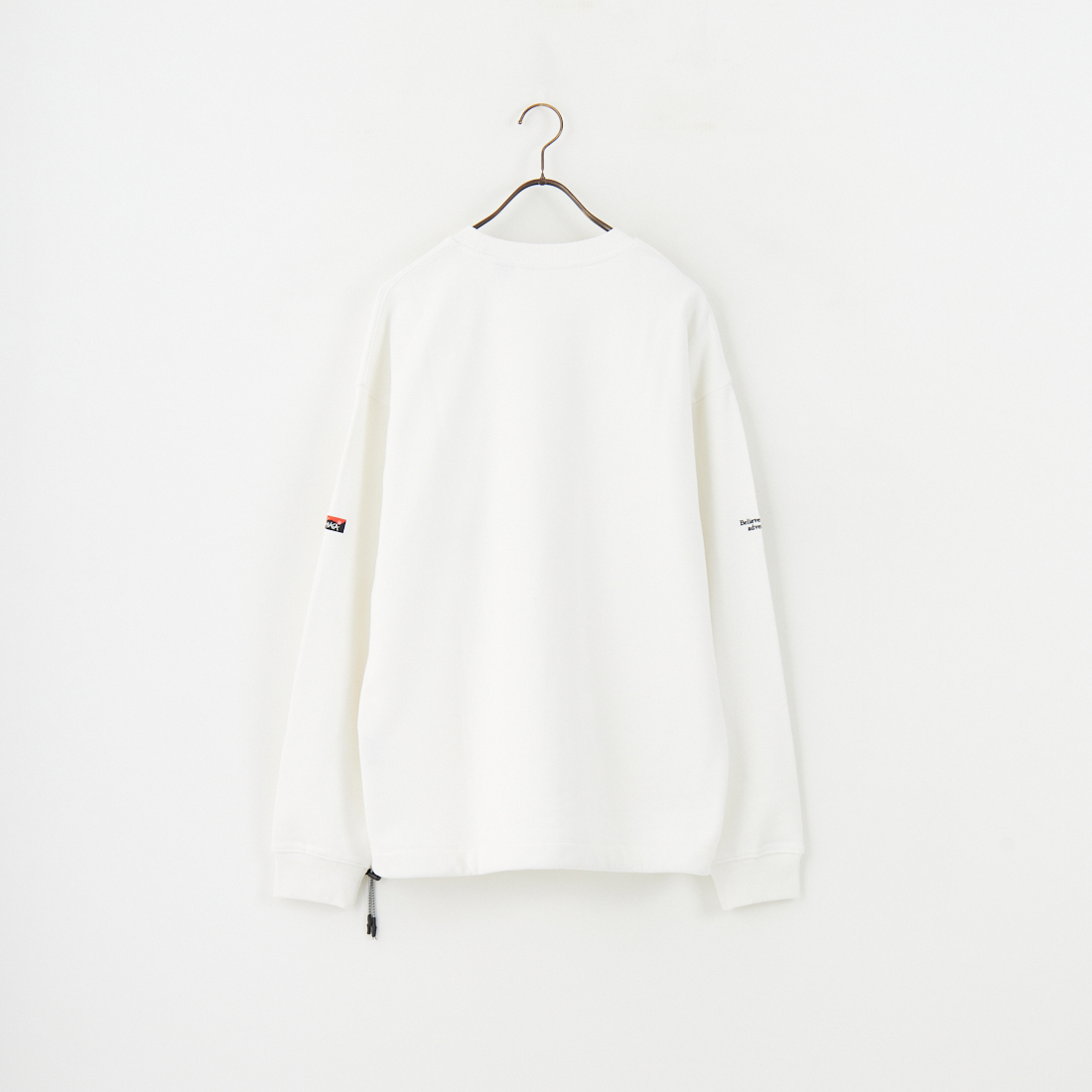 JEANSFACTORY × NANGA [ジーンズファクトリー × ナンガ] 別注 ワンポイント刺繍ロゴ ドローコードスウェット [NW2507-JF] WHITE