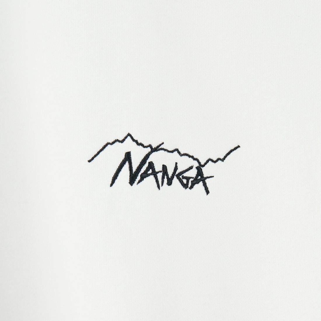 JEANSFACTORY × NANGA [ジーンズファクトリー × ナンガ] 別注 ワンポイント刺繍ロゴ ドローコードスウェット [NW2507-JF] WHITE