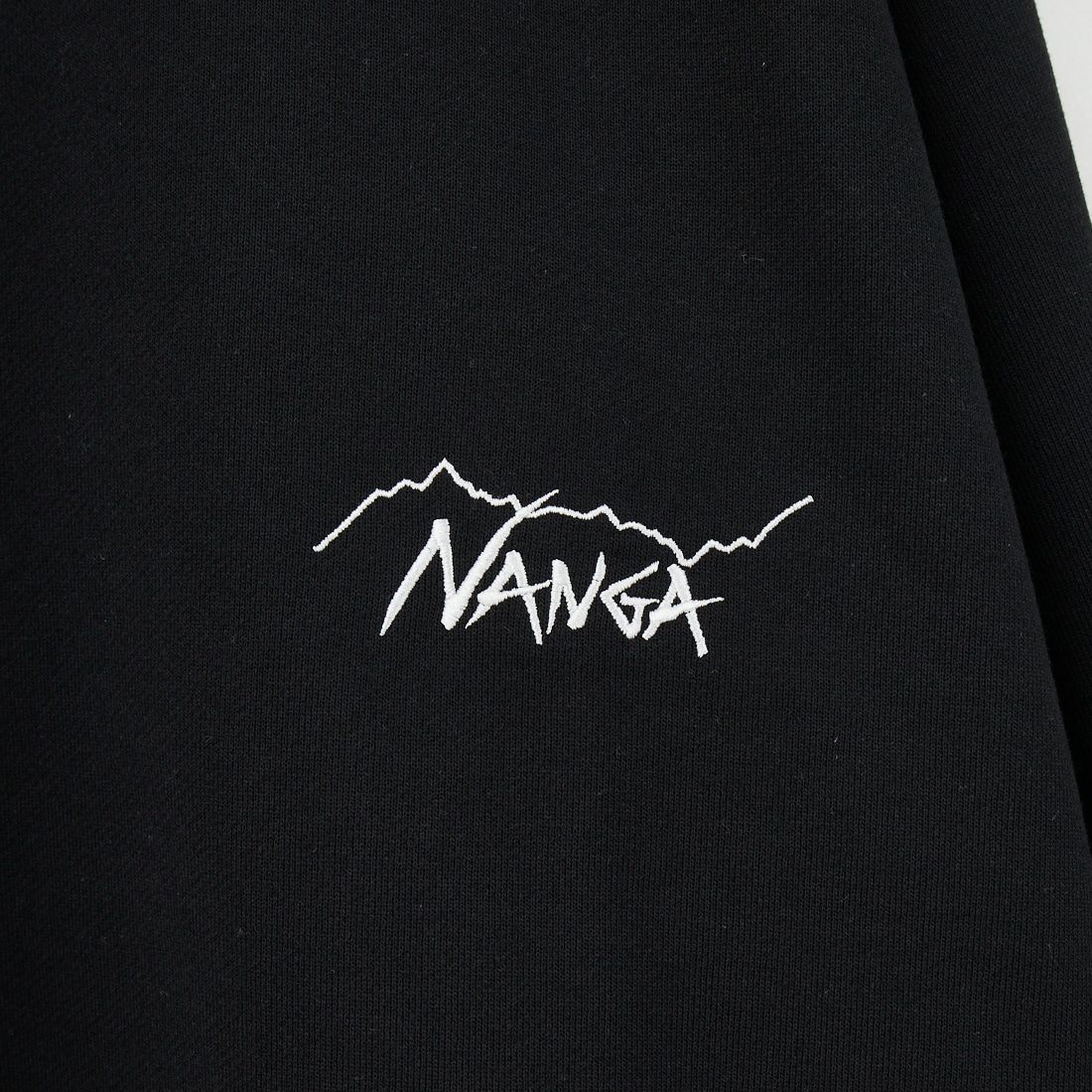 JEANSFACTORY × NANGA [ジーンズファクトリー × ナンガ] 別注 ワンポイント刺繍ロゴ ドローコードスウェット [NW2507-JF] BLACK
