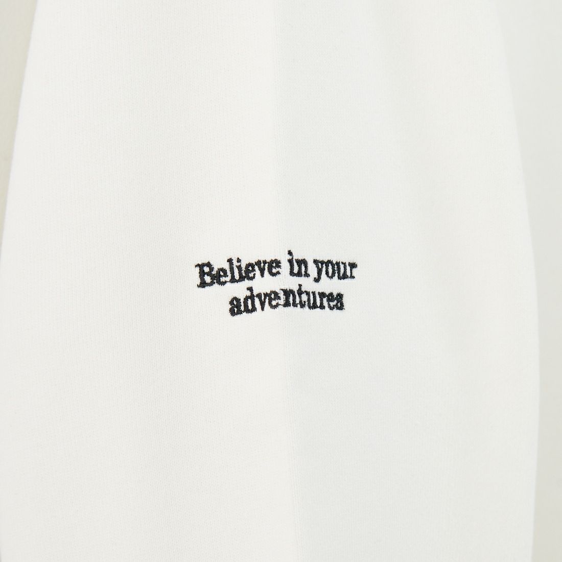 JEANSFACTORY × NANGA [ジーンズファクトリー × ナンガ] 別注 ワンポイント刺繍ロゴ ドローコードスウェット [NW2507-JF] WHITE