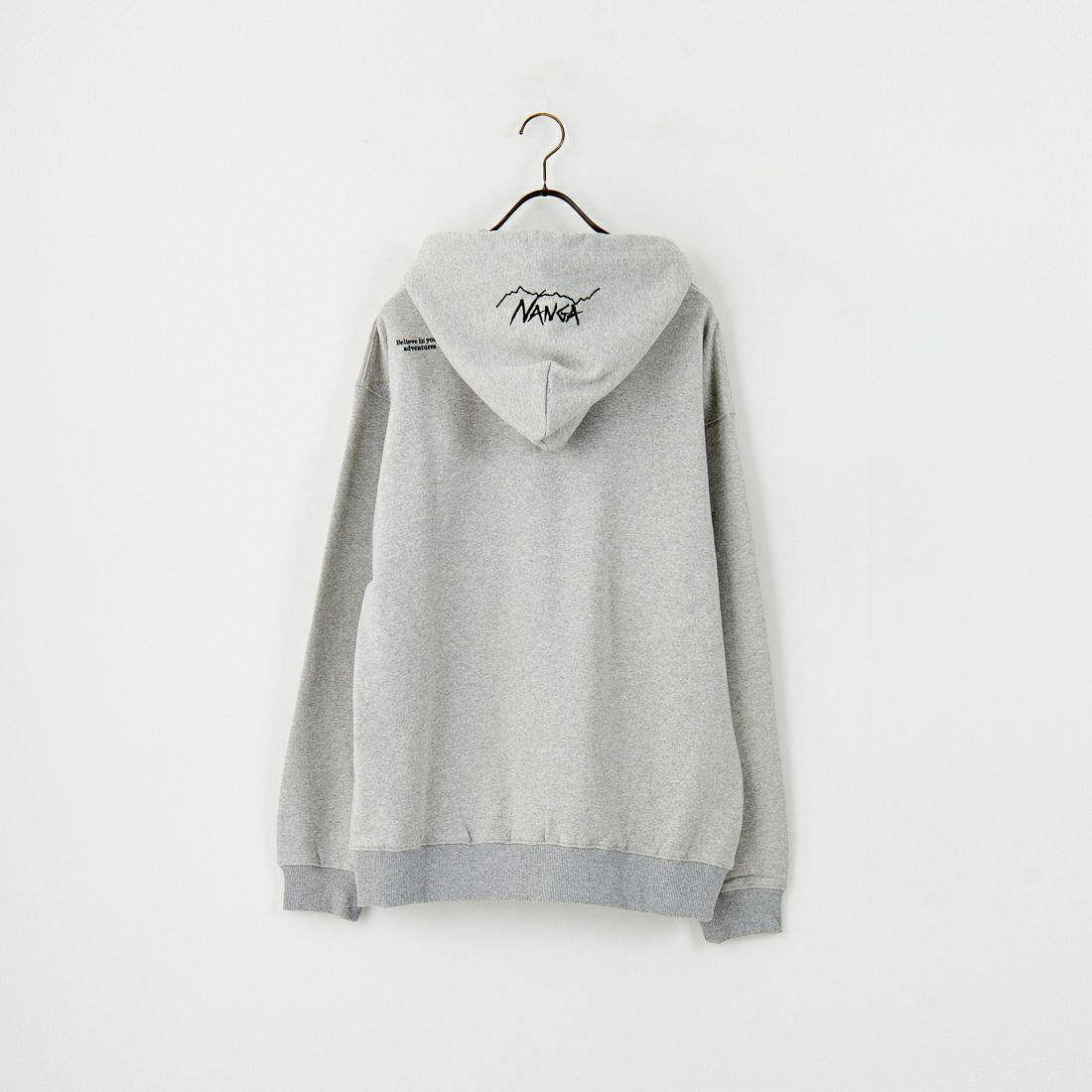 JEANSFACTORY × NANGA [ジーンズファクトリー × ナンガ] 別注 フードロゴ刺繍 スウェットパーカー [NW2504-JF] GRAY