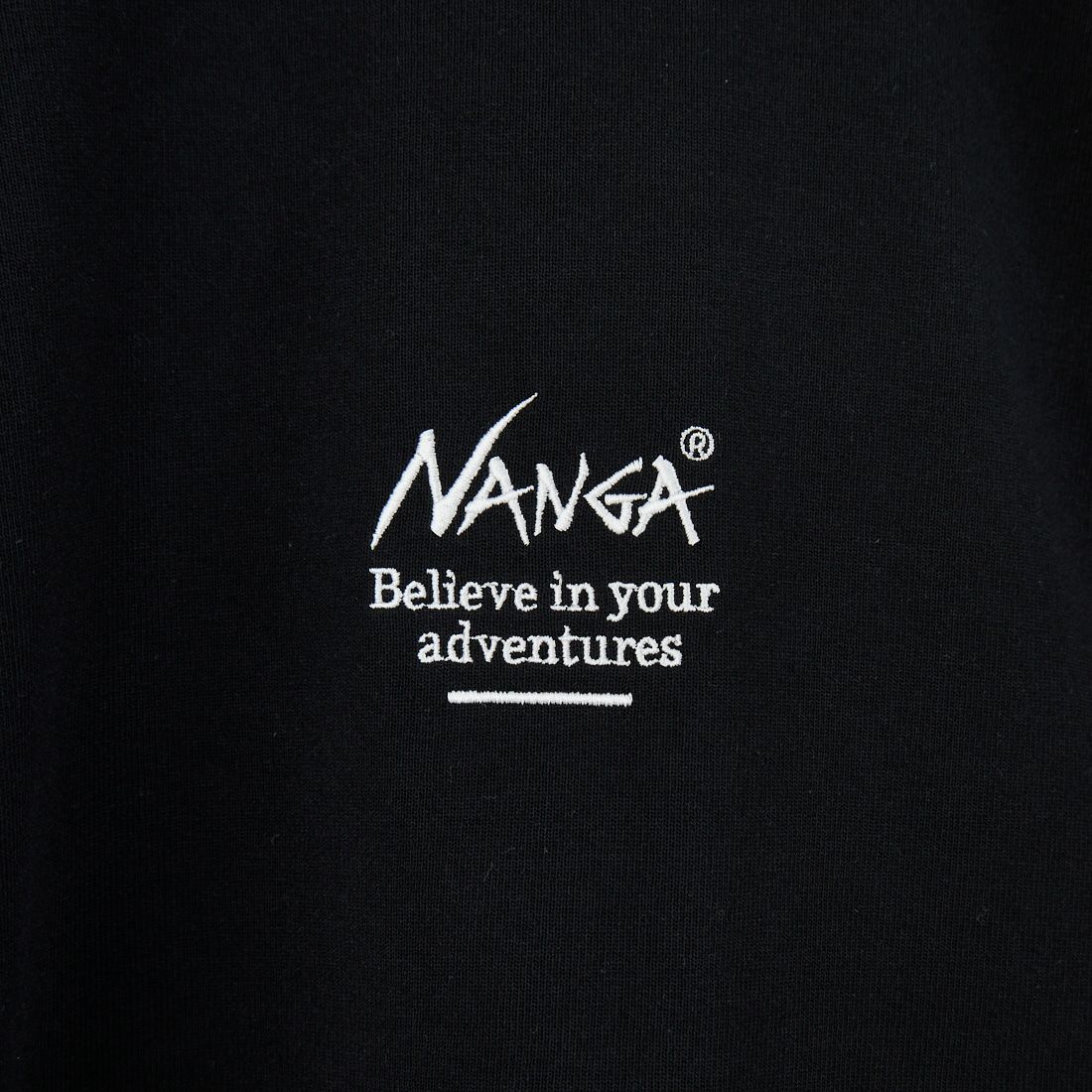 JEANSFACTORY × NANGA [ジーンズファクトリー × ナンガ] 別注 ブランドロゴ バックプリント ドローコード ロングスリーブTシャツ [NW2502-JF] BLACK