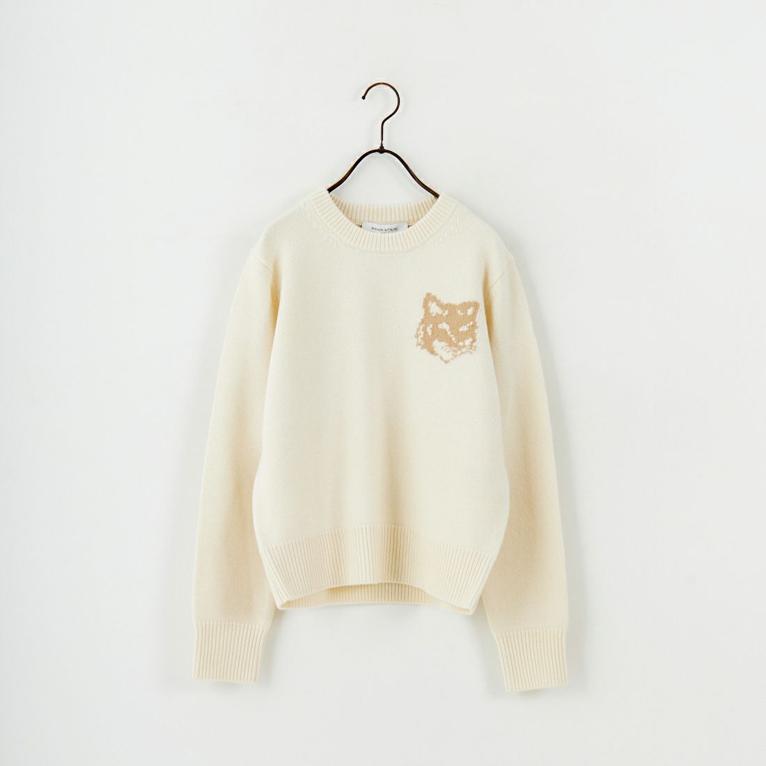 MAISON KITSUNE [メゾン キツネ] フォックスヘッド インターシャメリノジャンパー [NW00808KM0329] 0395 ECRU/