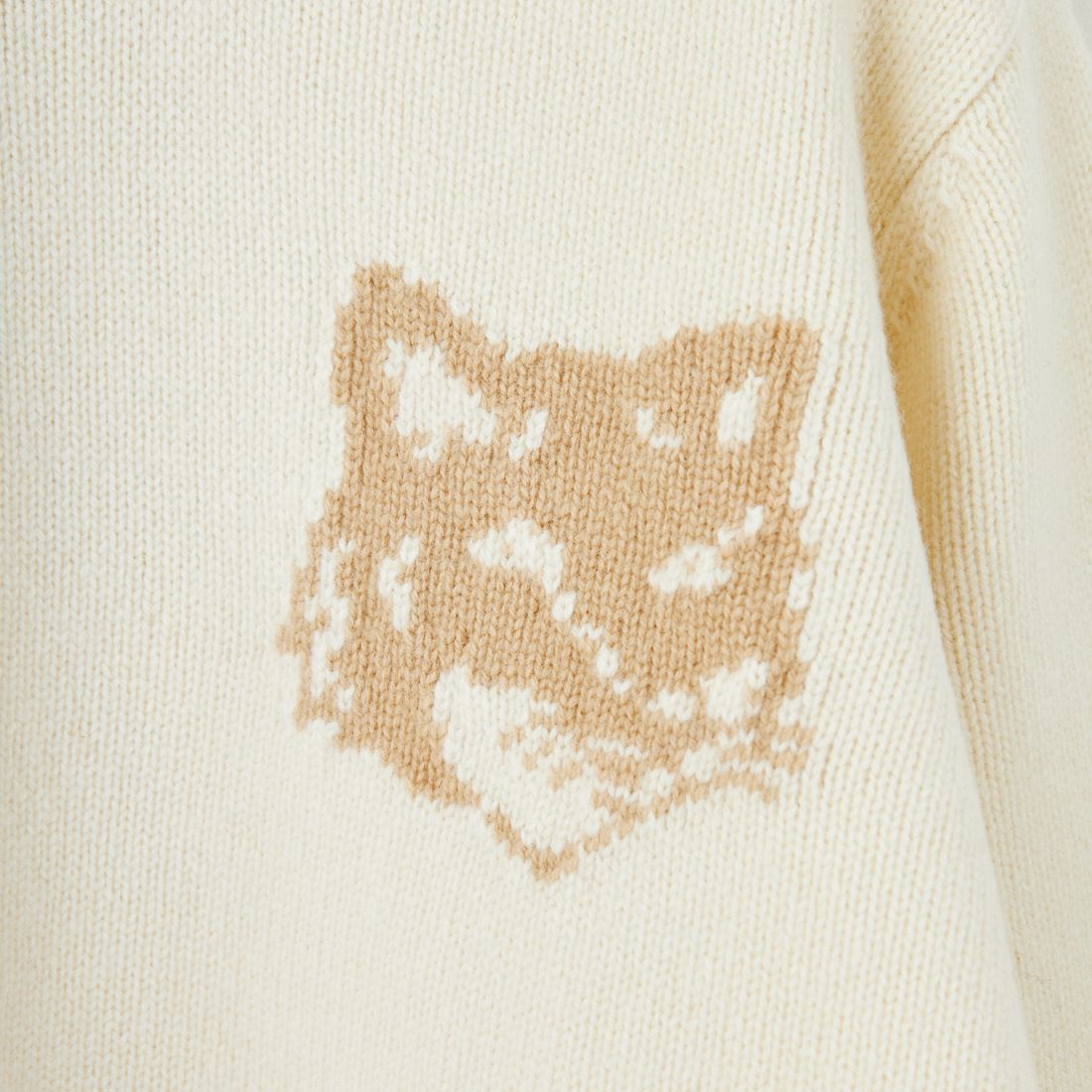 MAISON KITSUNE [メゾン キツネ] フォックスヘッド インターシャメリノジャンパー [NW00808KM0329] 0395 ECRU/