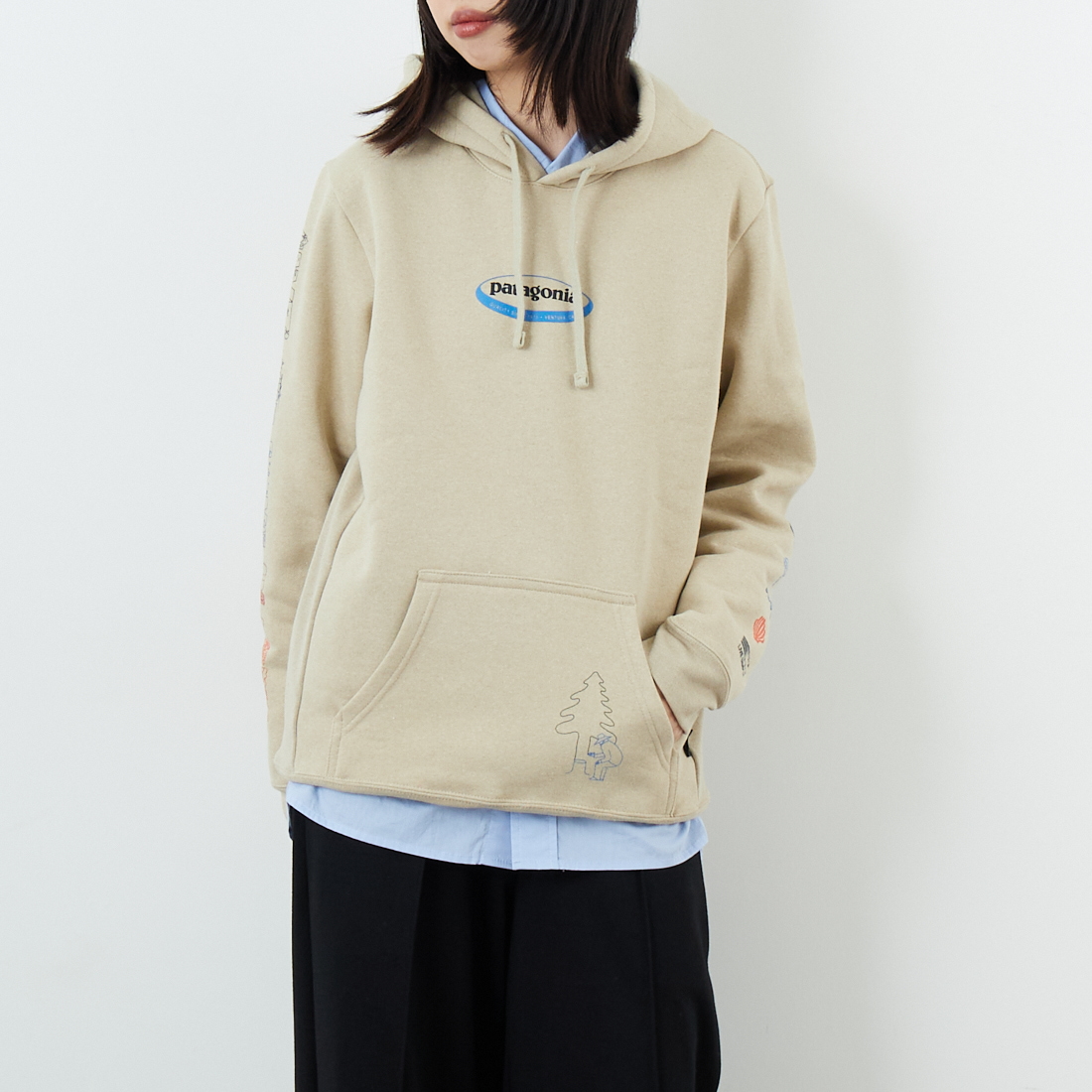 patagonia [パタゴニア] ロング ウェイ ラウンド アップライザル フーディ [39719] PUM &&モデル身長：162cm 着用サイズ：S&&