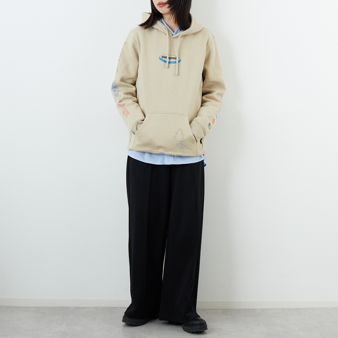 patagonia [パタゴニア] ロング ウェイ ラウンド アップライザル フーディ [39719] PUM &&モデル身長：162cm 着用サイズ：S&&