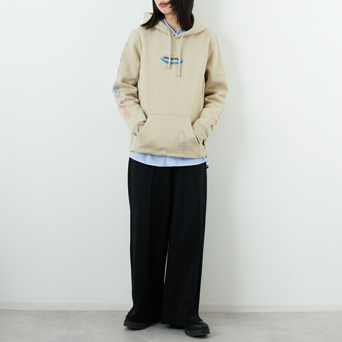 patagonia [パタゴニア] ロング ウェイ ラウンド アップライザル フーディ [39719] PUM &&モデル身長：162cm 着用サイズ：S&&