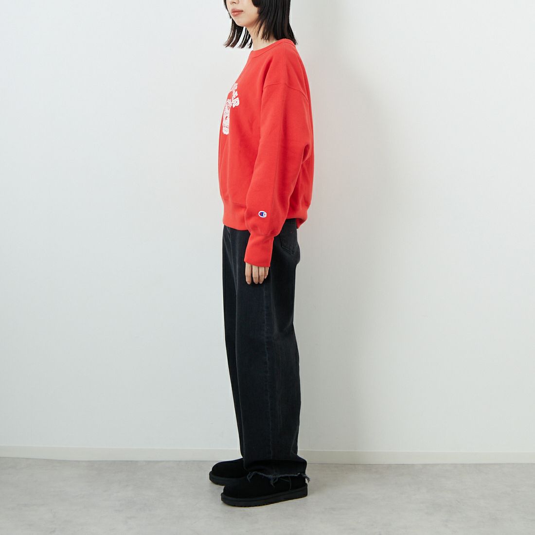 Champion [チャンピオン] リバースウィーブ(R) クルーネックスウェットシャツ [CW-C003] 170 ﾙﾋﾞｰﾚｯ &&モデル身長：162cm 着用サイズ：L&&