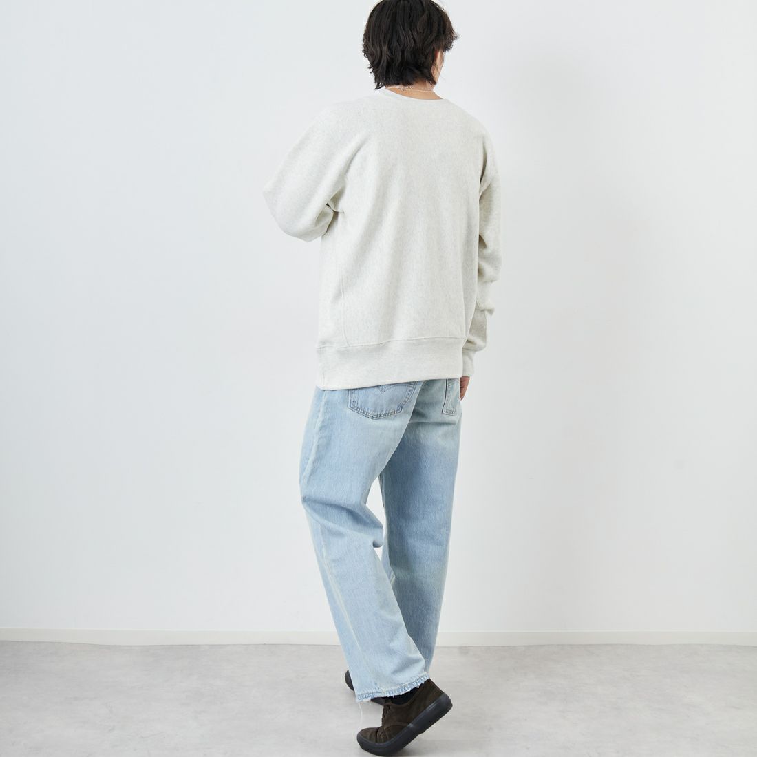 Champion [チャンピオン] リバースウィーブ(R) クルーネックスウェットシャツ [C3-C022] 815 ﾅﾁｭﾗﾙ &&モデル身長：179cm 着用サイズ：XXL&&