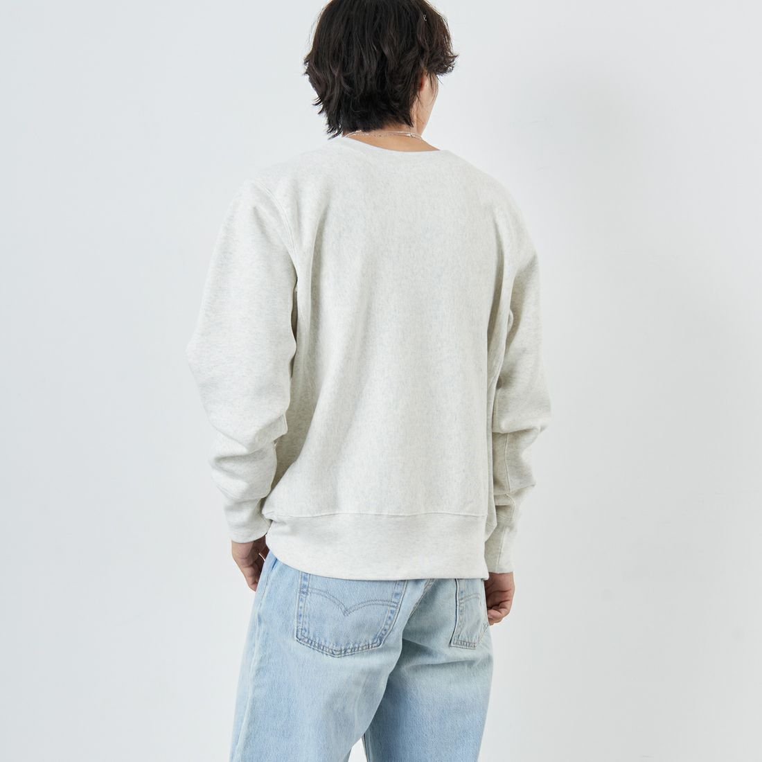 Champion [チャンピオン] リバースウィーブ(R) クルーネックスウェットシャツ [C3-C022] 815 ﾅﾁｭﾗﾙ &&モデル身長：179cm 着用サイズ：XL&&