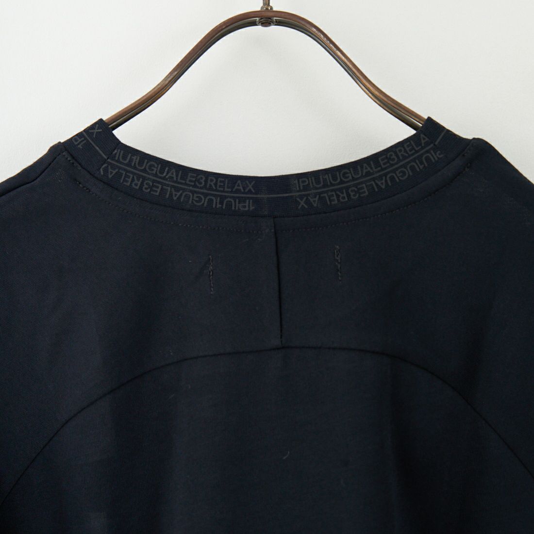 1PIU1UGUALE3 RELAX [ウノ ピゥ ウノ ウグァーレ トレ] ダブルロゴラインロングTシャツ [UST-25106] SN90 BLACK