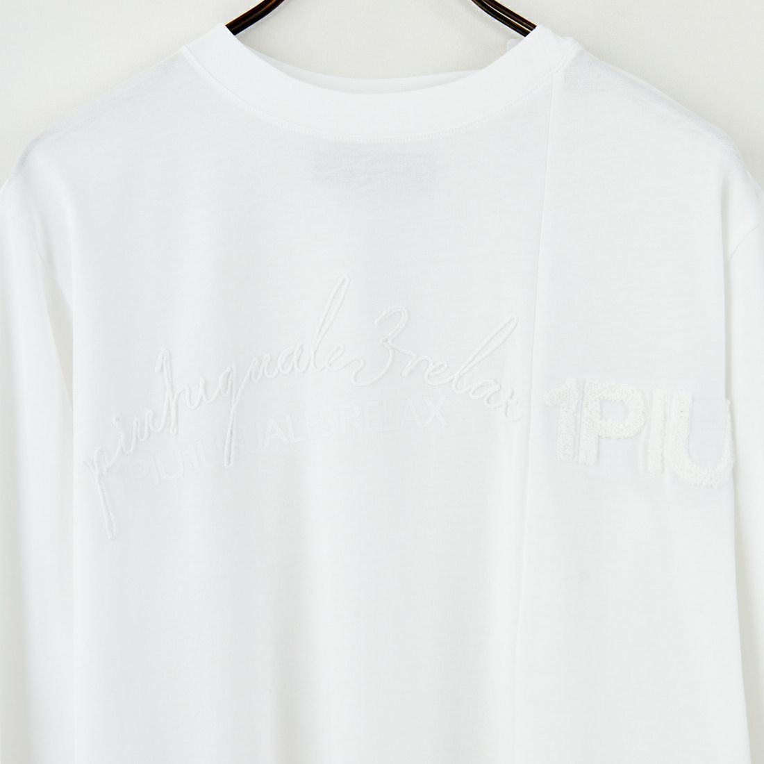 1PIU1UGUALE3 RELAX [ウノ ピゥ ウノ ウグァーレ トレ] スウィッチングロゴロングTシャツ [UST-25132] SN10 WHITE
