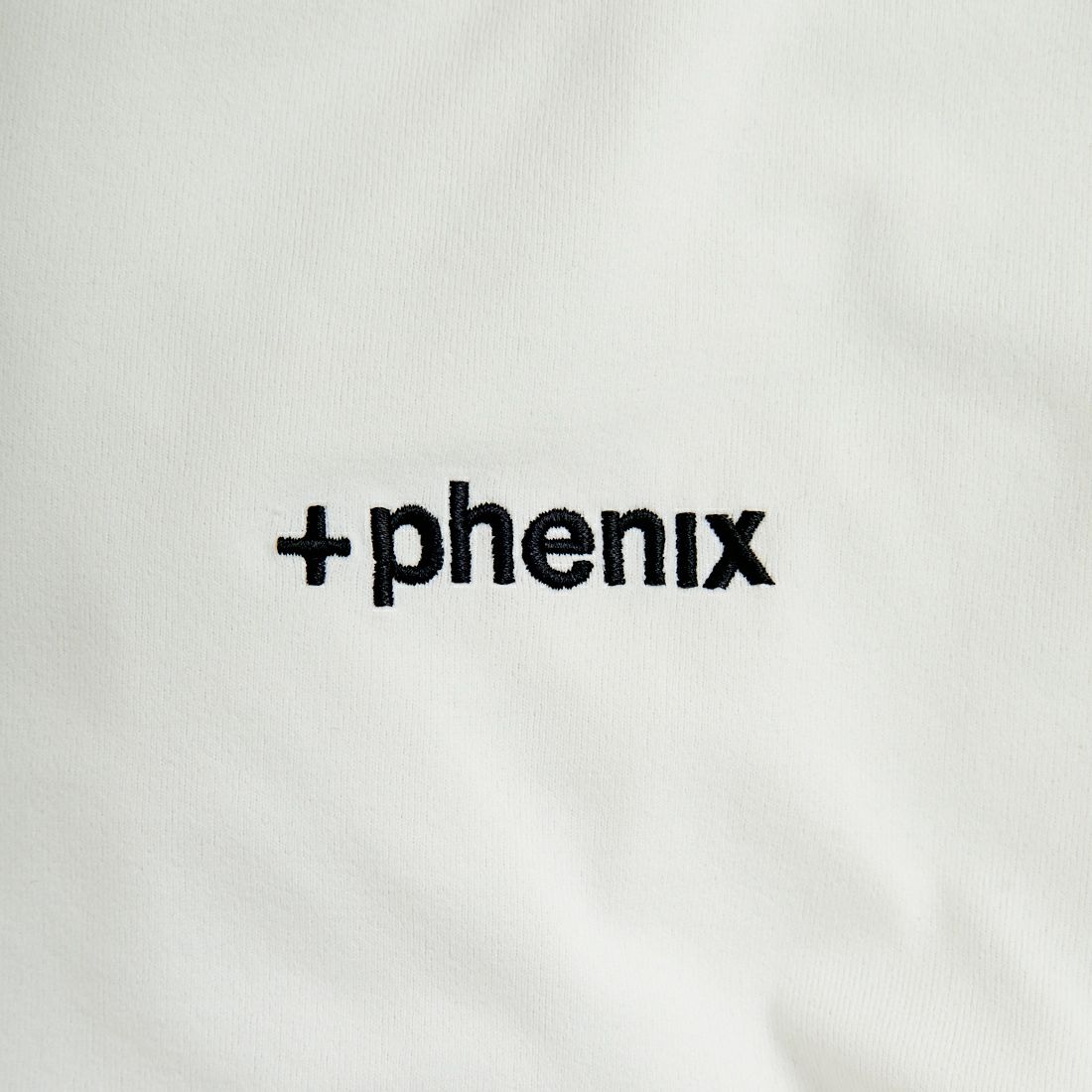 +phenix [プラスフェニックス] 別注 ワンポイント刺繍ロゴ ドローコードTシャツ [POT-25080IN-JF] WHITE