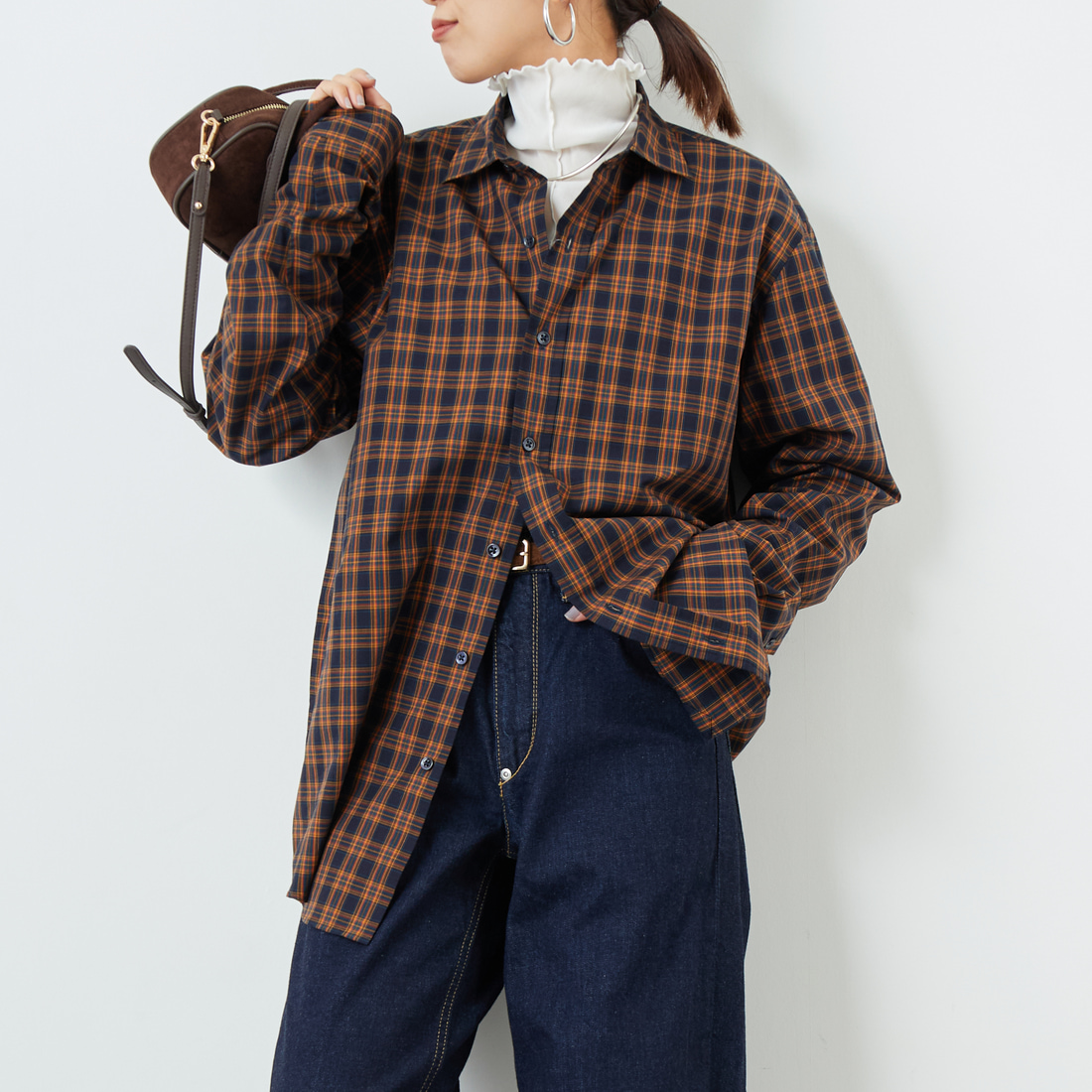 SHINZONE シンゾーン PECK CHECKED SHIRT 85NAVY