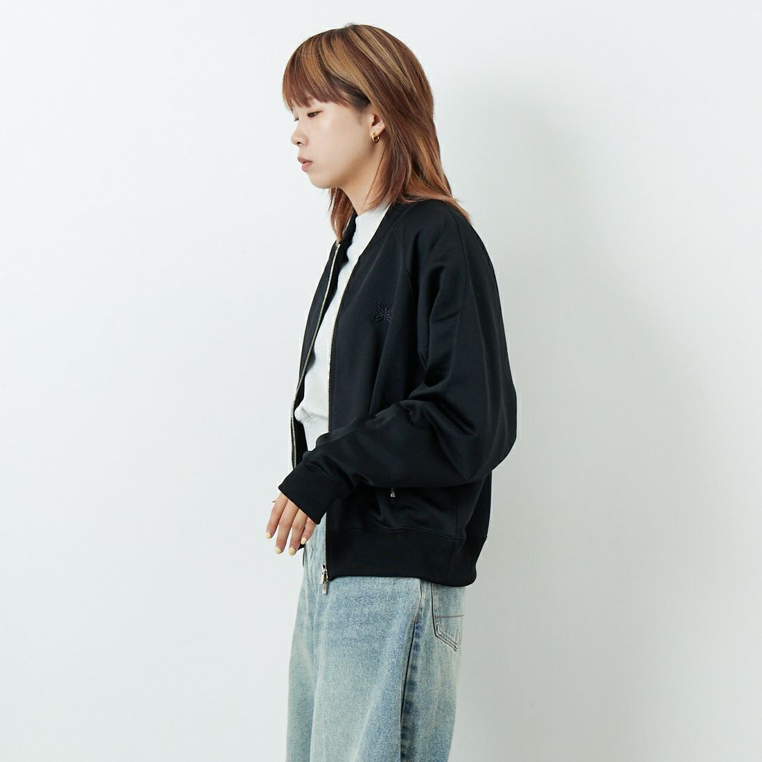 Needles [ニードルズ] ドルマンスリーブトラックジャケット [RW327] C BLACK &&モデル身長：167cm 着用サイズ：2&&