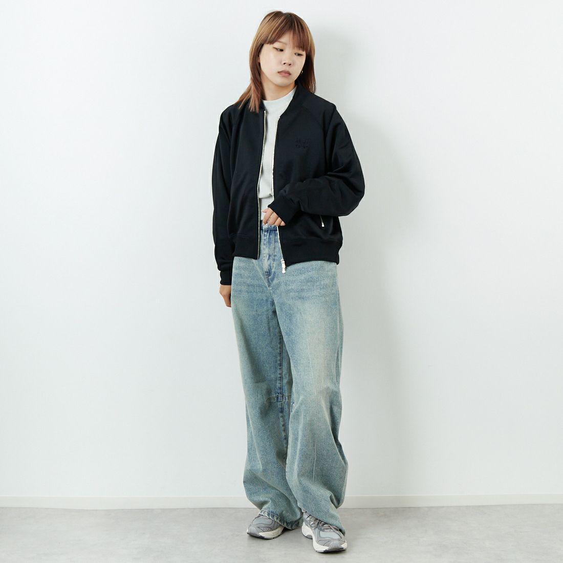 Needles [ニードルズ] ドルマンスリーブトラックジャケット [RW327] C BLACK &&モデル身長：167cm 着用サイズ：2&&