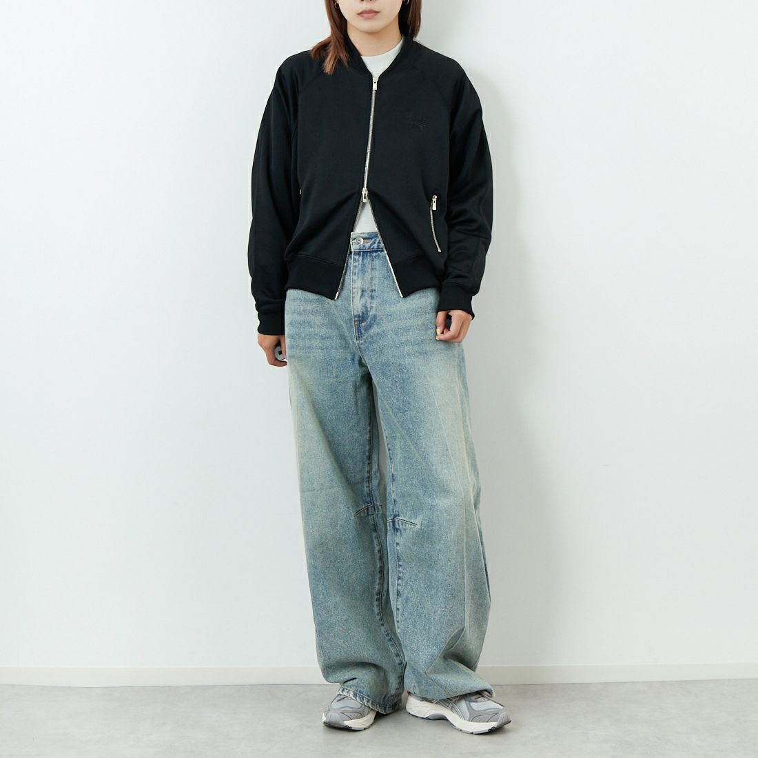 Needles [ニードルズ] ドルマンスリーブトラックジャケット [RW327] C BLACK &&モデル身長：167cm 着用サイズ：2&&