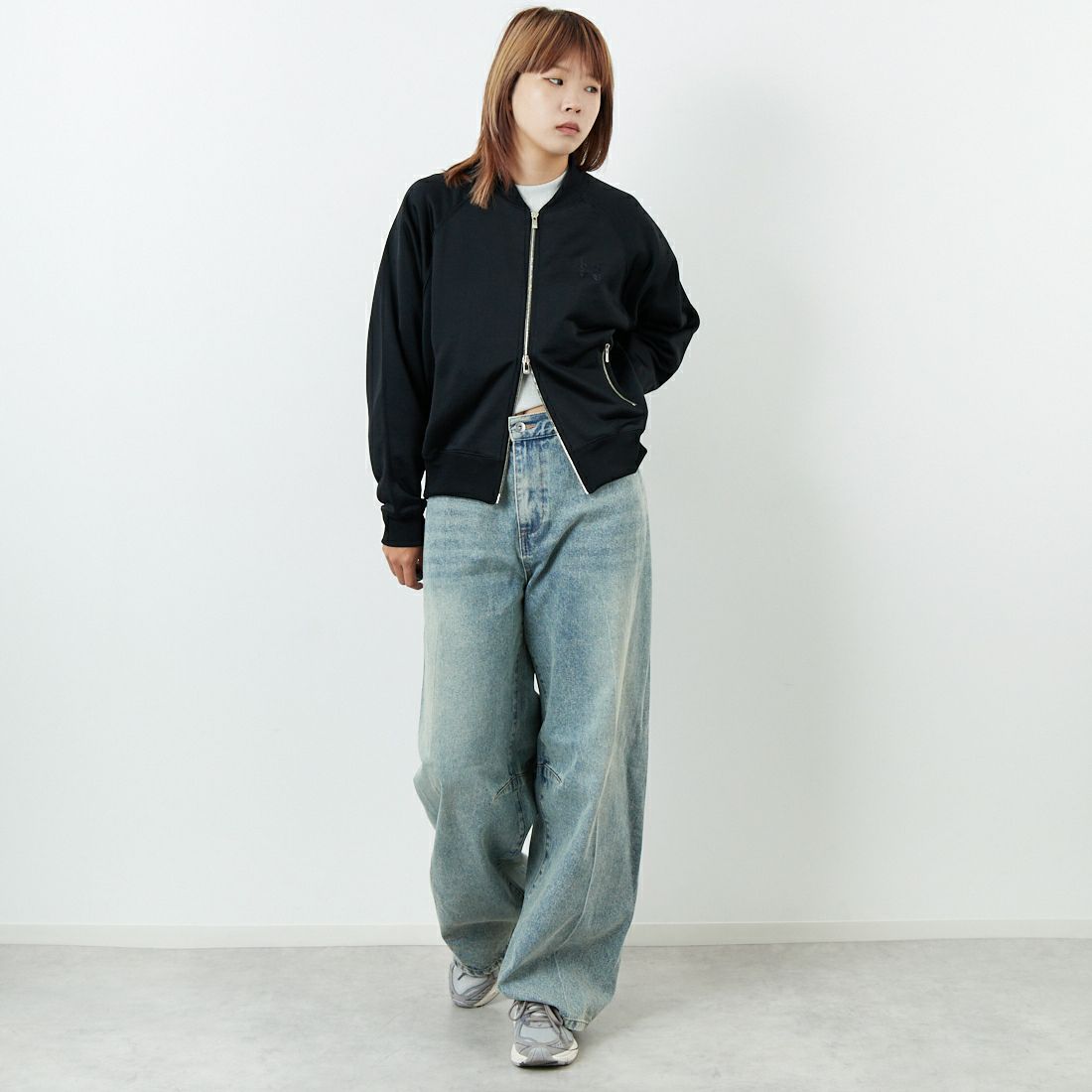 Needles [ニードルズ] ドルマンスリーブトラックジャケット [RW327] C BLACK &&モデル身長：167cm 着用サイズ：2&&